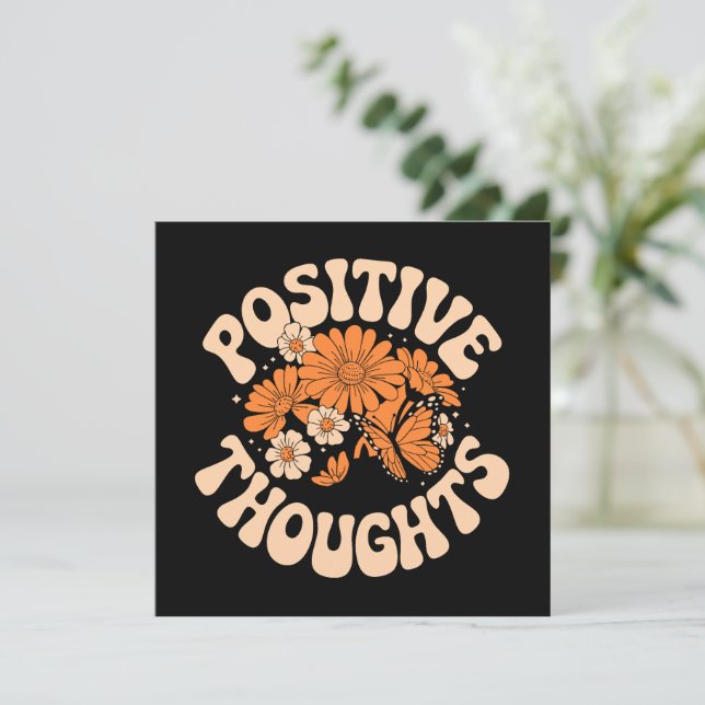 Positiva tankar - Blommor och fjärilar (Stående Fram)