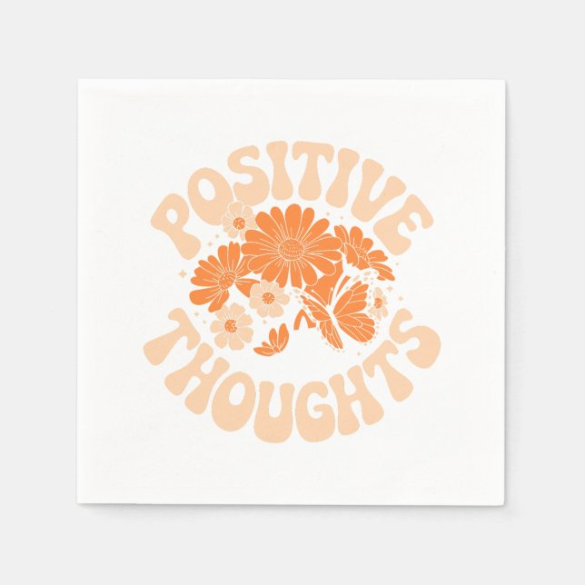 Positiva tankar - Blommor och fjärilar Pappersservett (Framsidan)