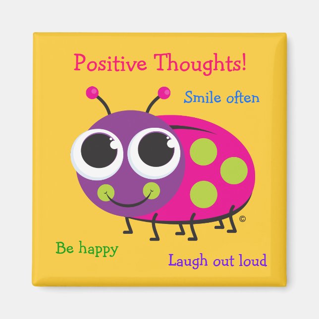 Positiva tankar - Cute Ladybug Magnet (Framsidan)