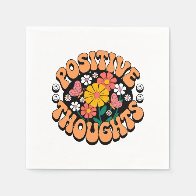 Positiva tankar - inspirationell Blommigt (2) Pappersservett (Framsidan)