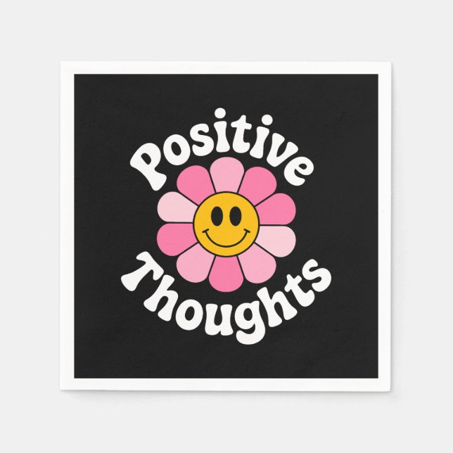 Positiva tankar - inspirerande Blommigt Pappersservett (Framsidan)