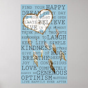 Positiva tankar inspirerande drömmar Catcher Poster