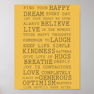 Positiva tankar om inspirerande Ord Poster