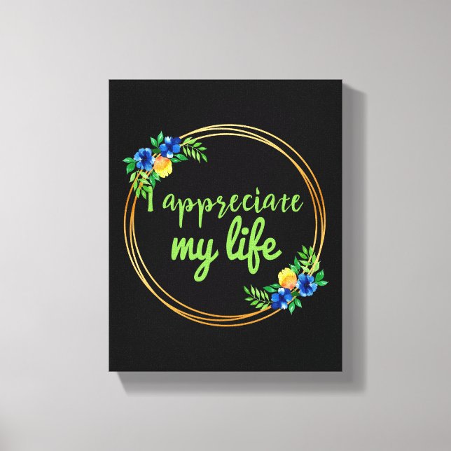 Positiva vibes-citat för liv och arbete canvastryck (Framsida)