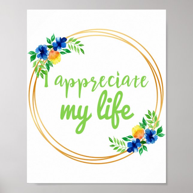 Positiva vibes-citat för liv och arbete poster (Framsidan)