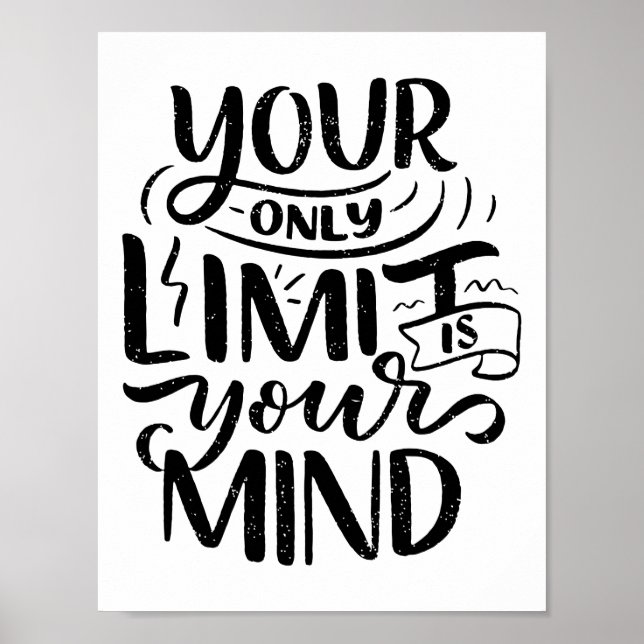Positiva vibes - Din enda gräns är ditt sinne Poster (Framsidan)