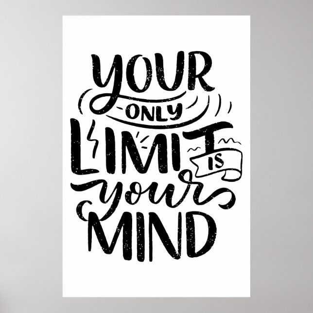 Positiva vibes - Din enda gräns är ditt sinne Poster (Framsidan)