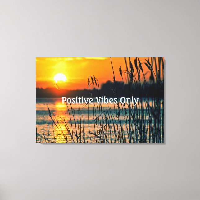 Positiva vibes Endast soluppgång på vattensidan/so Canvastryck (Framsida)