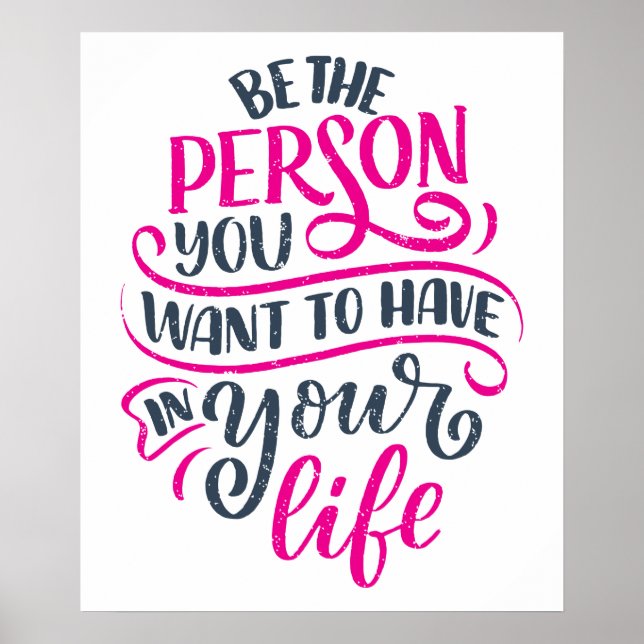 Positiva vibes - må vara den person du vill ha poster (Framsidan)