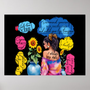 Positiva vibes om kvinnors egenmakt poster