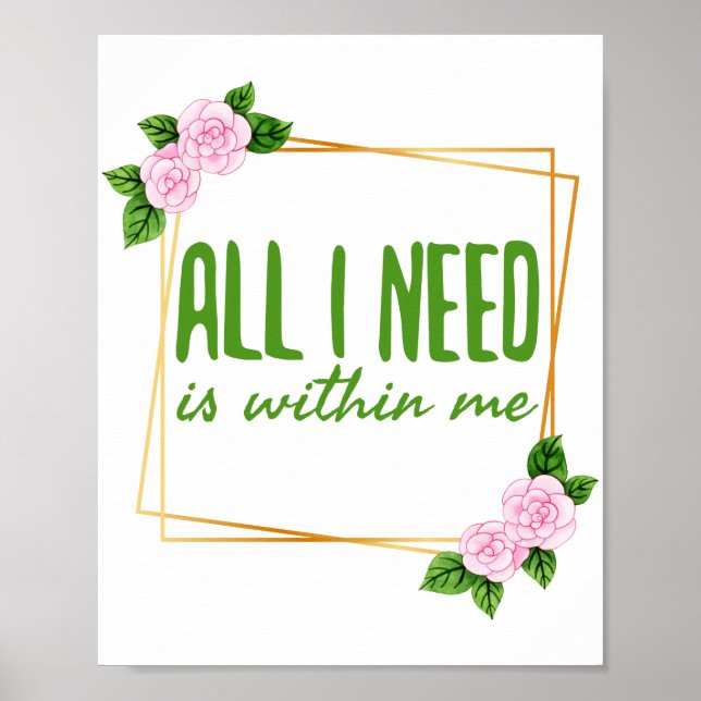 Positiva vibes ord för motivation poster (Framsidan)