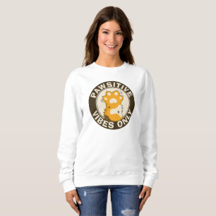 Positiva vibrationer endast Söta kattklor Roligt s T Shirt