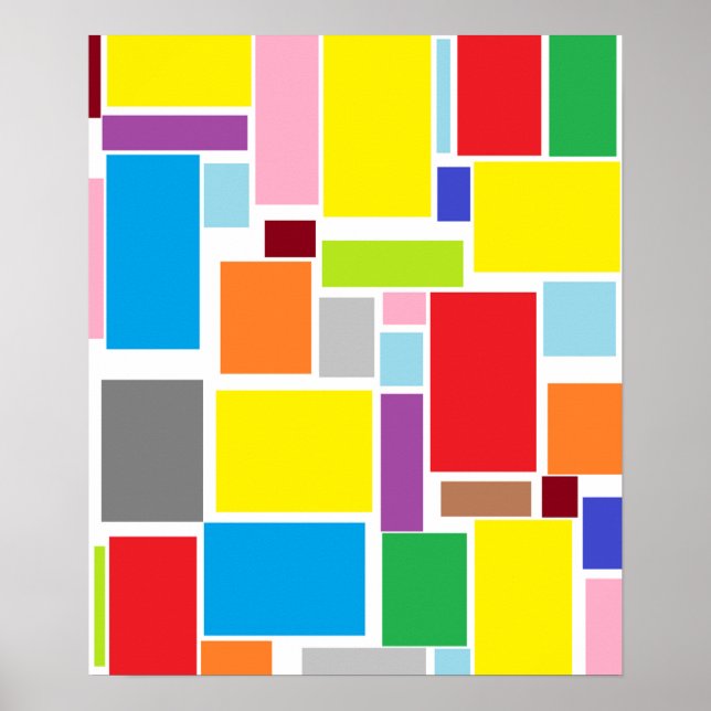 Positiva vibrationer Färgglada block A3-affisch Poster (Framsidan)
