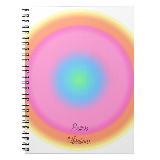 Positiva vibrationer - färgstark radiell övertonin anteckningsbok (Framsidan)