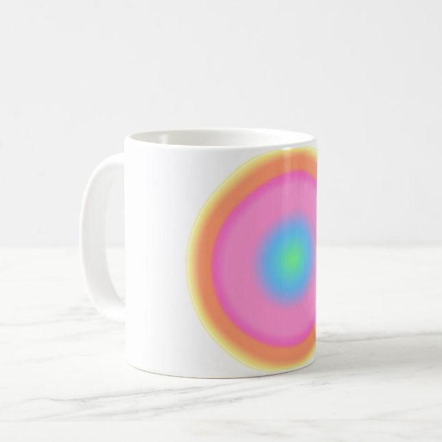 Positiva vibrationer - färgstark radiell övertonin kaffemugg (Framsida vänster)