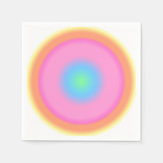 Positiva vibrationer - färgstark radiell övertonin pappersservett (Framsidan)