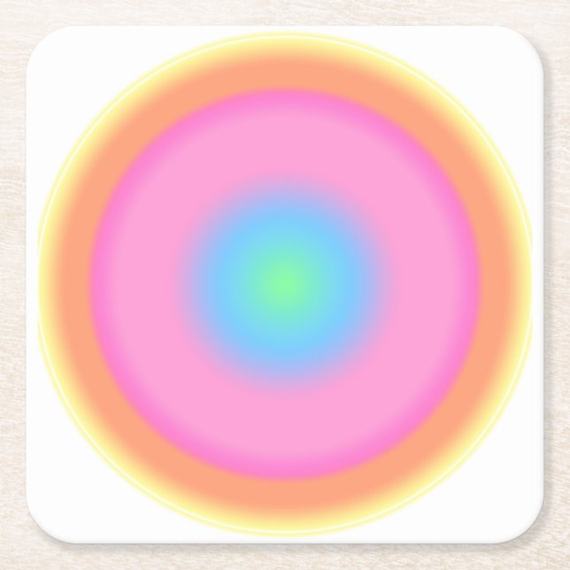 Positiva vibrationer - färgstark radiell övertonin underlägg papper kvadrat (Framsidan)