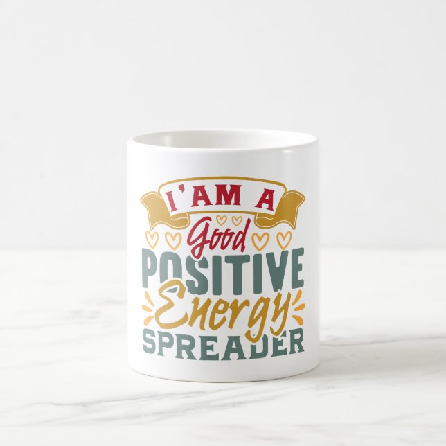 Positiva Vibrationer | Motiverande Citat Kaffemugg (Center)
