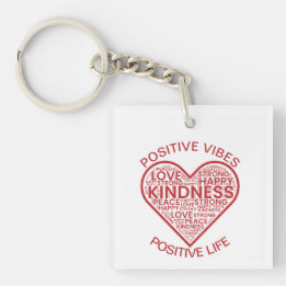 Positiva vibrationer positivt liv akrylnyckelring