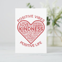 Positiva Vibrationer Positivt Liv Platt Kort