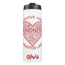 Positiva Vibrationer Positivt Liv Termisk Tumbler