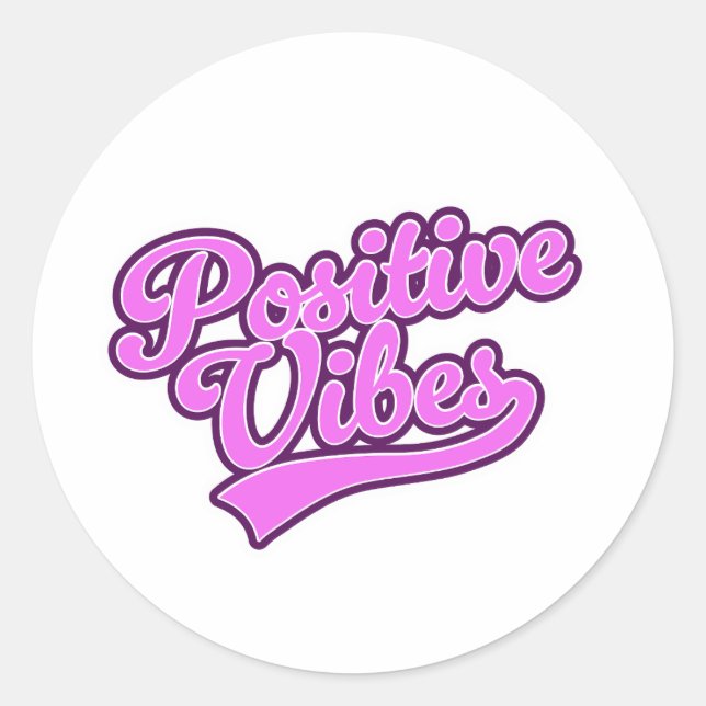 Positiva Vibrationer Runt Klistermärke (Framsida)