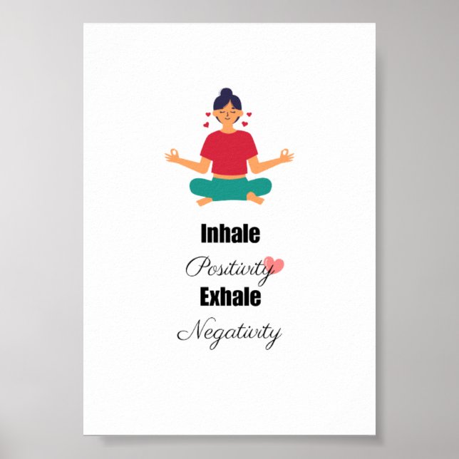 positiva yoga-citattecken Poster väggdekor (Framsidan)
