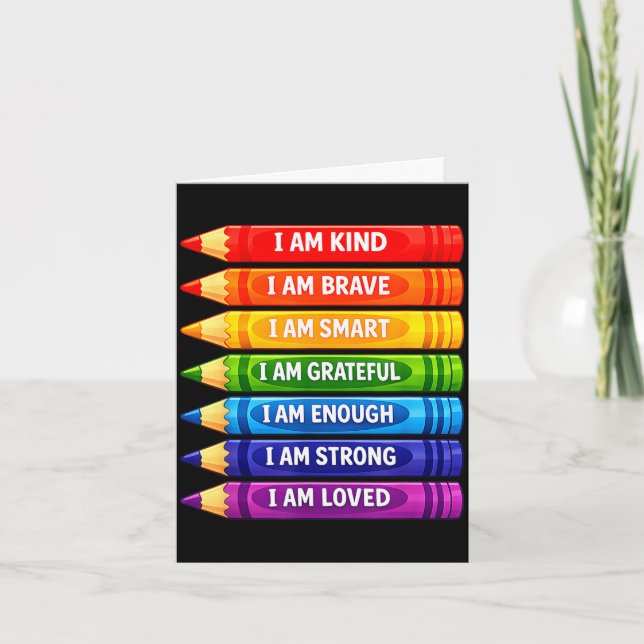 Positive affirmations crayons for kids  kort (Framsida)