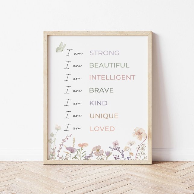 Positive Affirmations Print: Wildflower Wall Art  Poster (Skapare uppladdad)