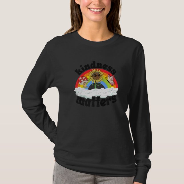 Positive Anti Bullying Rainbow Sped Teacher Kindne T Shirt (Framsida)