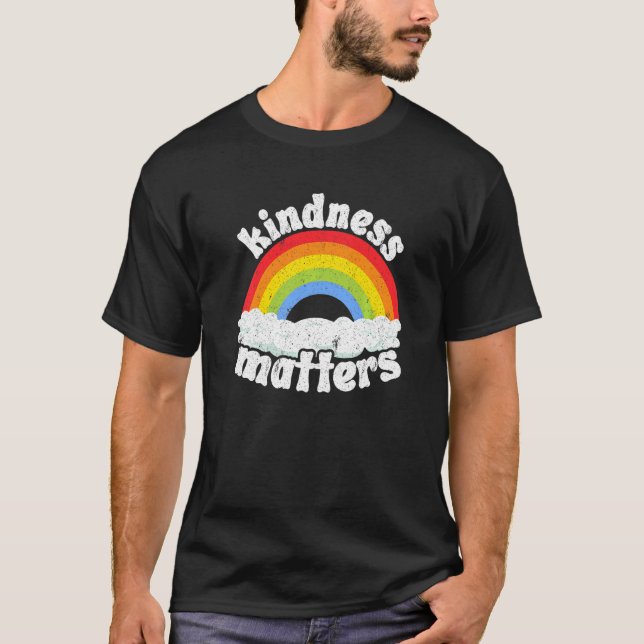 Positive Anti Bullying Rainbow Sped Teacher Kindne T Shirt (Framsida)