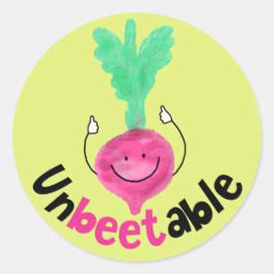 Positive Beet Pun - Obeetable Runt Klistermärke