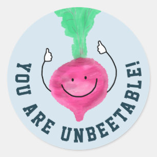 Positive Beet Pun - Obeetable Runt Klistermärke
