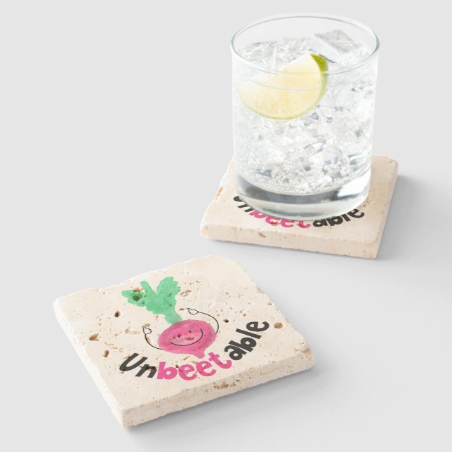 Positive Beet Pun - Obeetable Underlägg Sten (Sidan)