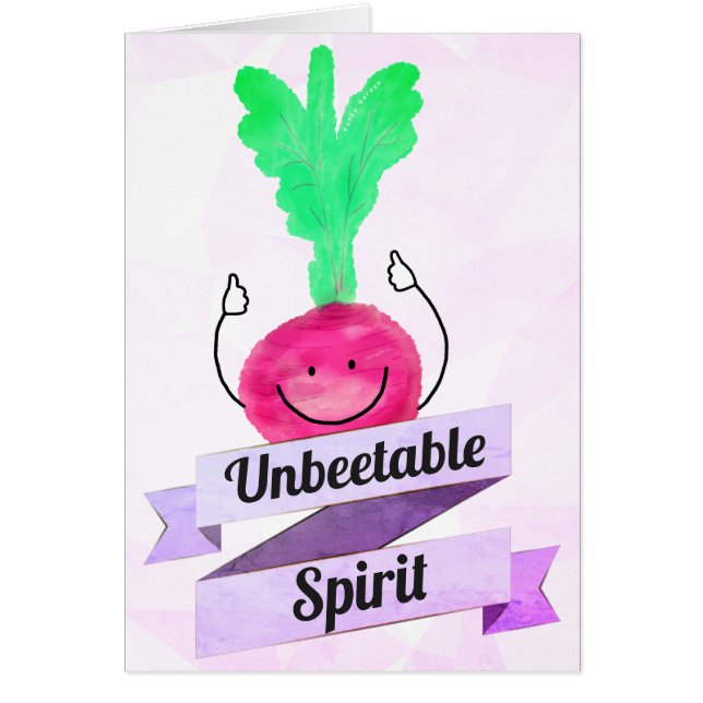 Positive Beet Pun - Unbeetable Spirit Hälsningskort (Framsidan)