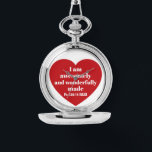 Positive Bible Verse Affirmation Red Heart Cute Armbandsur<br><div class="desc">This cute watch features a powerful Bible verse from the Book of Psalms in a simple red heart.   It's a nice uplifting gift for Valentine's Day or any other occasion when a positive word is needed.</div>
