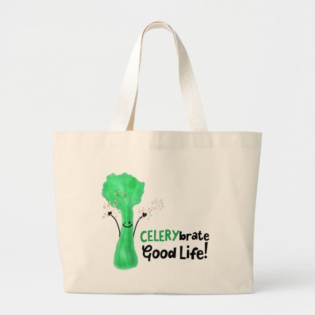 Positive Celery Pun - Celerybrate Bra Life Jumbo Tygkasse (Framsidan)