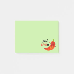 Positive Chili Pepper Pun - Bara Chilin Post-it Block