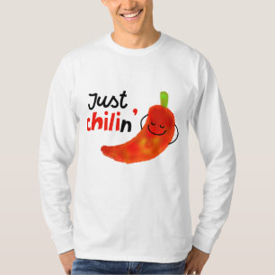 Positive Chili Pepper Pun - Bara Chilin Tee Shirt