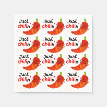 Positive Chili Pepper Pun - Just Chilin