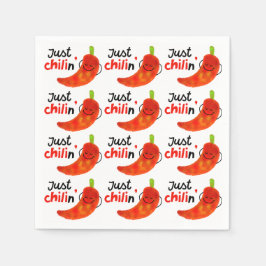 Positive Chili Pepper Pun - Just Chilin Pappersservett