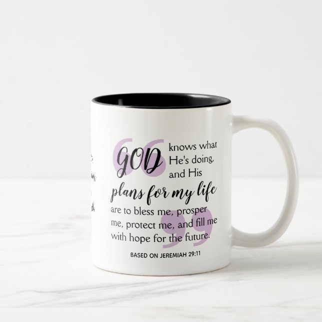 Positive Christian Affirmation GODS PLANS Två-Tonad Mugg (Höger)