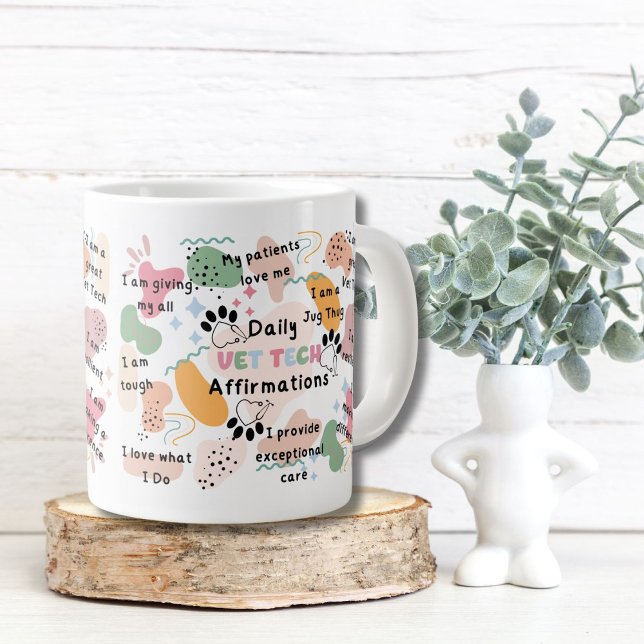 Positive Daily Vet Tech Assistant-bekräftelser Jumbo Mugg (Skapare uppladdad)