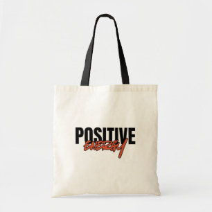 "Positive Energy" Motivational Tote Bag - fetstil Tygkasse