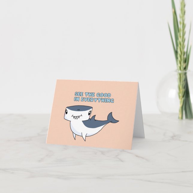 Positive Hammerhead Shark Helgkort (Framsida)