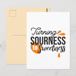 Positive Life Message - Turing Sour to Sweet Vykort