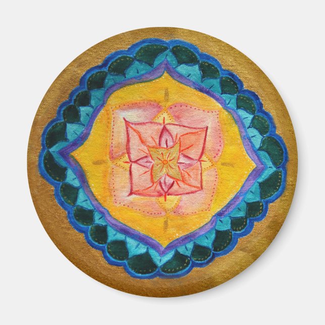 Positive Mandala Standard, 5,7 cm Round Magnet (Framsidan)