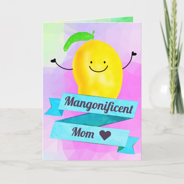 Positive Mango Pun - Mangonificent Mamma Kort (Framsida)