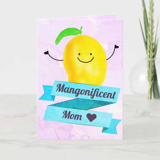 Positive Mango Pun - Mangonificent Mamma Kort (Framsida)