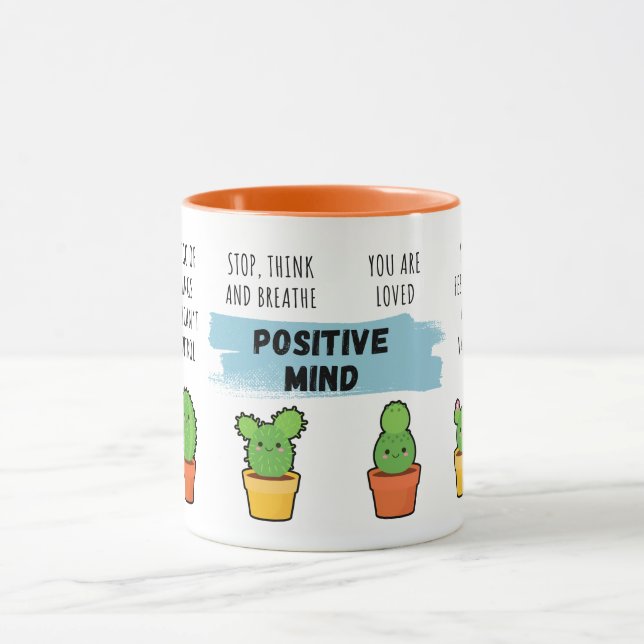 Positive Mind Cute Cactus Plants Ceramic Mugg - 11 (Center)